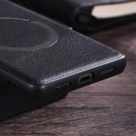 Google Pixel 8 Pro Hoesje MagSafe Kunstleer Back Cover Zwart afbeelding 8