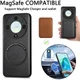Honor Magic5 Lite Hoesje MagSafe Kunstleer Back Cover Zwart afbeelding 2