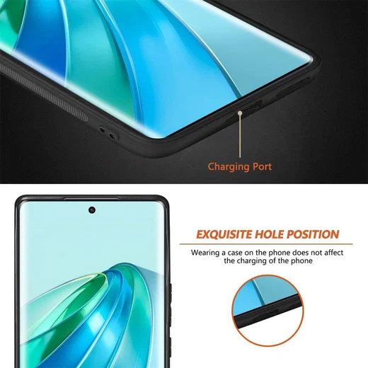 Honor Magic5 Lite Hoesje MagSafe Kunstleer Back Cover Zwart afbeelding 6