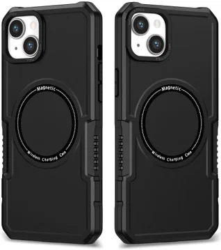 Apple iPhone 15 Hoesje met MagSafe Shockproof Back Cover Zwart