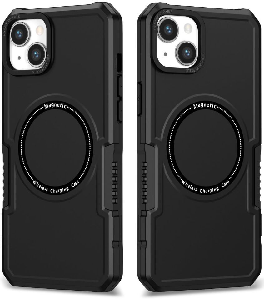 Apple iPhone 15 Plus Hoesje met MagSafe Shockproof Back Cover Zwart afbeelding 1
