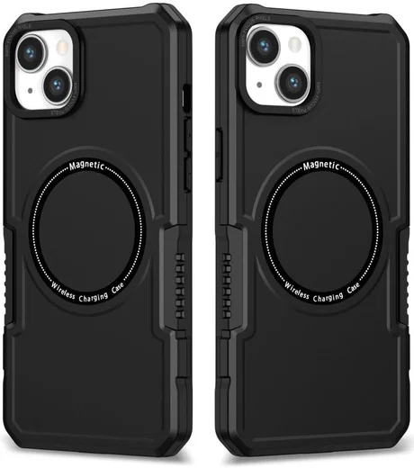 Apple iPhone 15 Plus Hoesje met MagSafe Shockproof Back Cover Zwart afbeelding 1