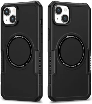 Apple iPhone 15 Plus Hoesje met MagSafe Shockproof Back Cover Zwart