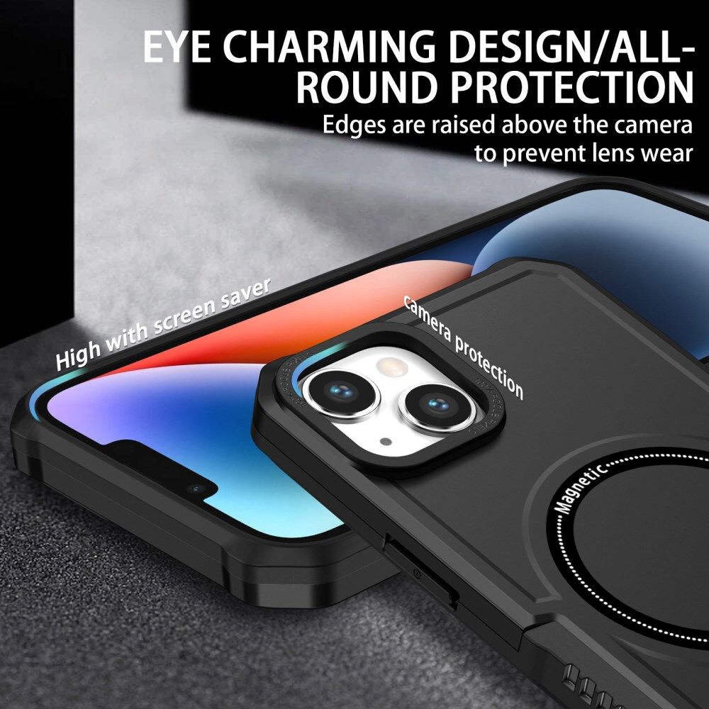 Apple iPhone 15 Plus Hoesje met MagSafe Shockproof Back Cover Zwart afbeelding 10