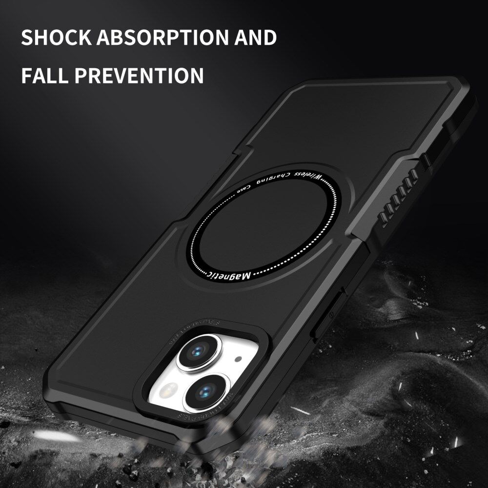 Apple iPhone 15 Plus Hoesje met MagSafe Shockproof Back Cover Zwart afbeelding 2