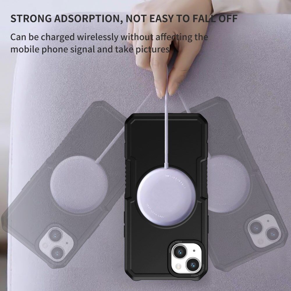 Apple iPhone 15 Plus Hoesje met MagSafe Shockproof Back Cover Zwart afbeelding 7
