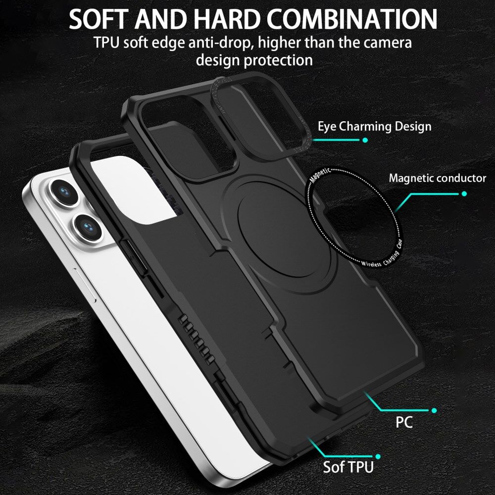 Apple iPhone 15 Pro Max Hoesje met MagSafe Shockproof Back Cover Zwart afbeelding 7