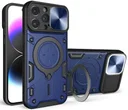 Apple iPhone 15 Pro Max Hoesje Camera Slider en Kickstand Ring Blauw
