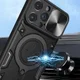 Apple iPhone 15 Pro Max Hoesje Camera Slider en Kickstand Ring Blauw afbeelding 8