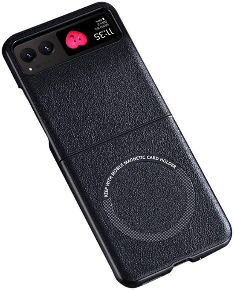 Motorola Razr 40 Hoesje MagSafe Kunstleer Back Cover Zwart afbeelding 1