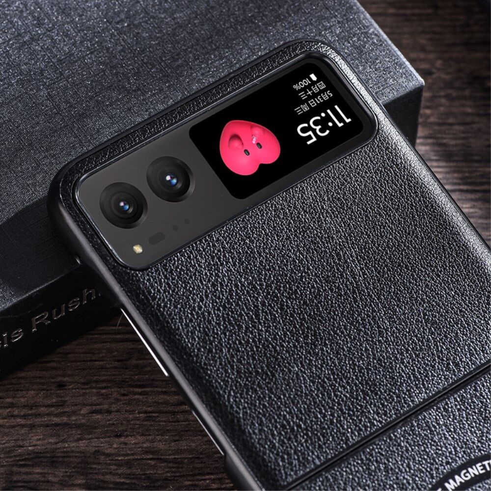 Motorola Razr 40 Hoesje MagSafe Kunstleer Back Cover Zwart afbeelding 3
