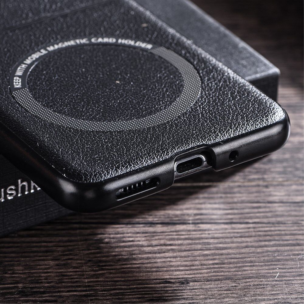 Motorola Razr 40 Hoesje MagSafe Kunstleer Back Cover Zwart afbeelding 5