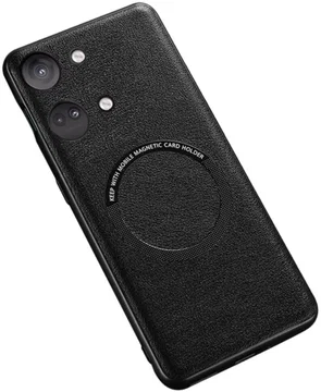 OnePlus Nord 3 Hoesje MagSafe Kunstleer Back Cover Zwart