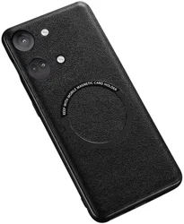 OnePlus Nord 3 Hoesje MagSafe Kunstleer Back Cover Zwart afbeelding