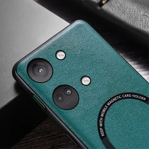 OnePlus Nord 3 Hoesje MagSafe Kunstleer Back Cover Zwart afbeelding 2