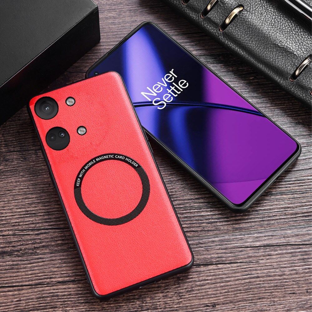 OnePlus Nord 3 Hoesje MagSafe Kunstleer Back Cover Zwart afbeelding 4