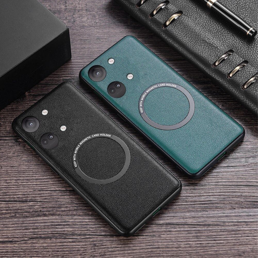 OnePlus Nord 3 Hoesje MagSafe Kunstleer Back Cover Zwart afbeelding 5