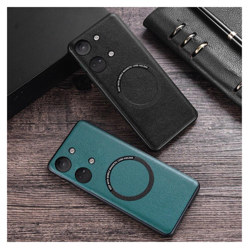 OnePlus Nord 3 Hoesje MagSafe Kunstleer Back Cover Groen afbeelding 8