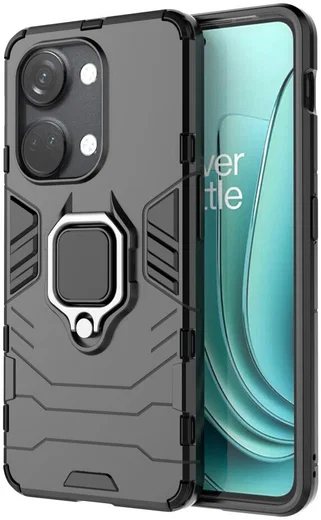 OnePlus Nord 3 Hoesje Magnetische Kickstand Back Cover Zwart afbeelding 1