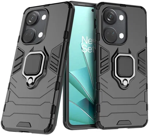 OnePlus Nord 3 Hoesje Magnetische Kickstand Back Cover Zwart afbeelding 6