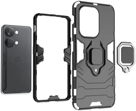 OnePlus Nord 3 Hoesje Magnetische Kickstand Back Cover Blauw afbeelding 4