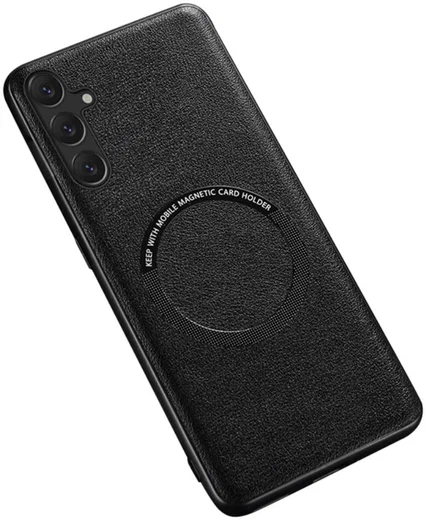 Samsung Galaxy S23 FE Hoesje met MagSafe Kunstleer Afwerking Zwart afbeelding 1