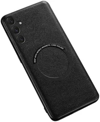 Samsung Galaxy S23 FE Hoesje met MagSafe Kunstleer Afwerking Zwart afbeelding
