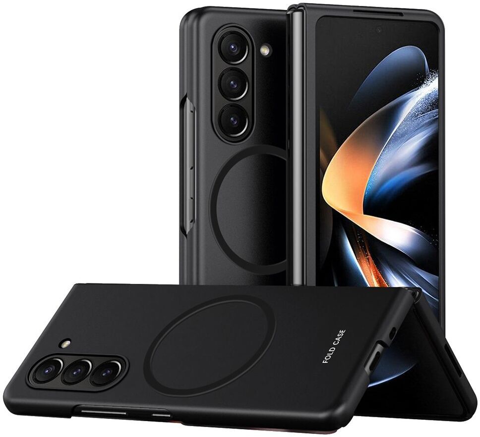 Samsung Galaxy Z Fold 5 Hoesje met MagSafe Back Cover Case Zwart afbeelding 1