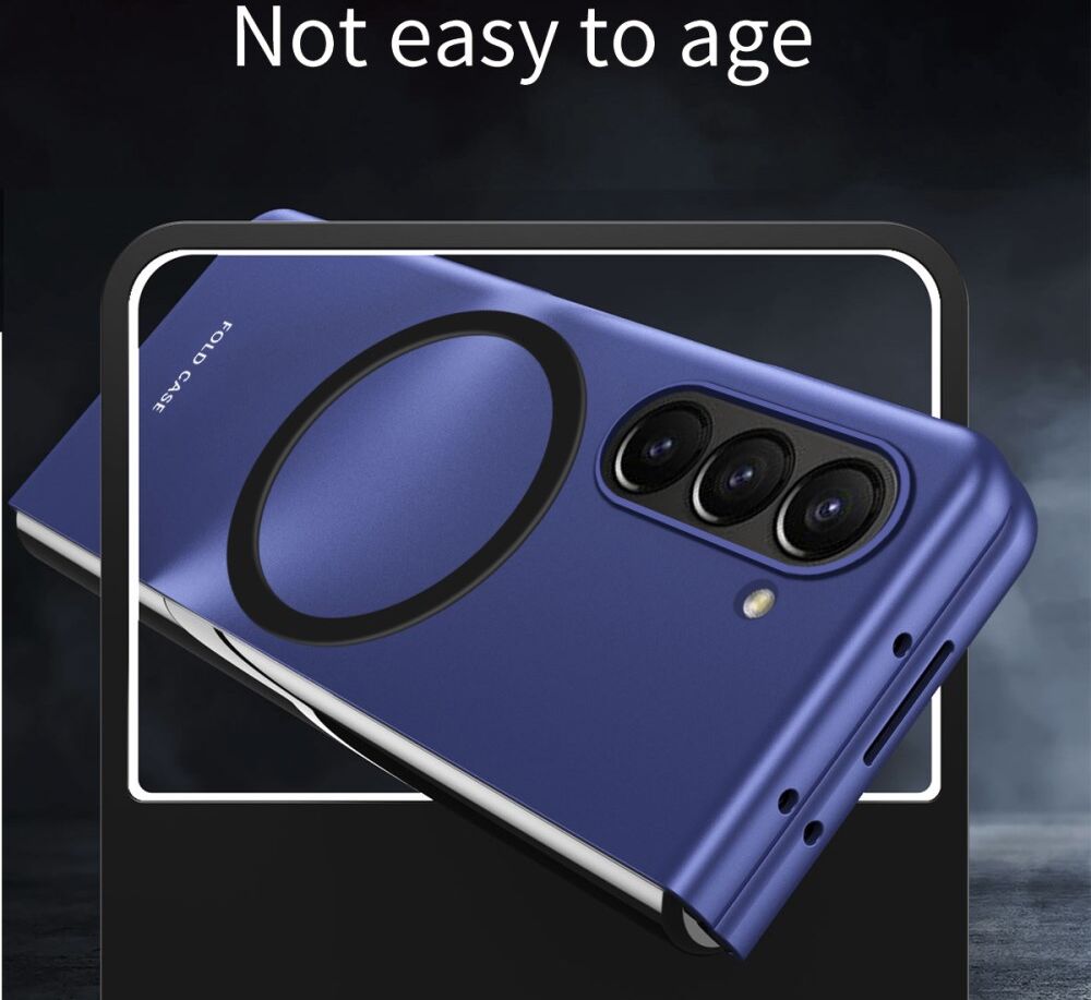 Samsung Galaxy Z Fold 5 Hoesje met MagSafe Back Cover Case Zwart afbeelding 3