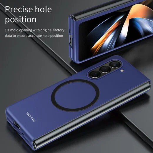 Samsung Galaxy Z Fold 5 Hoesje met MagSafe Back Cover Case Zwart afbeelding 6