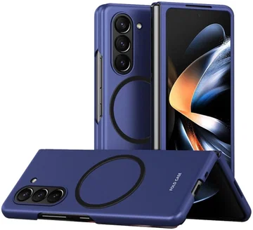 Samsung Galaxy Z Fold 5 Hoesje met MagSafe Back Cover Case Blauw