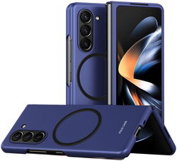 Samsung Galaxy Z Fold 5 Hoesje met MagSafe Back Cover Case Blauw afbeelding