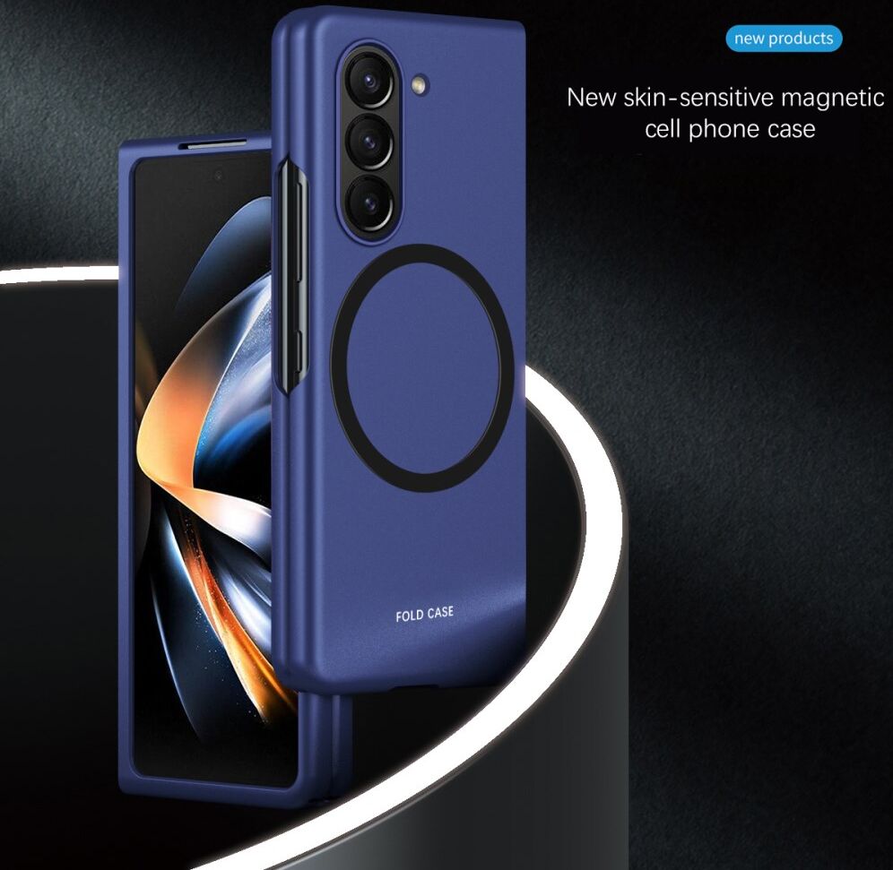 Samsung Galaxy Z Fold 5 Hoesje met MagSafe Back Cover Case Blauw afbeelding 2