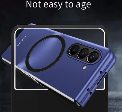 Samsung Galaxy Z Fold 5 Hoesje met MagSafe Back Cover Case Blauw afbeelding 3
