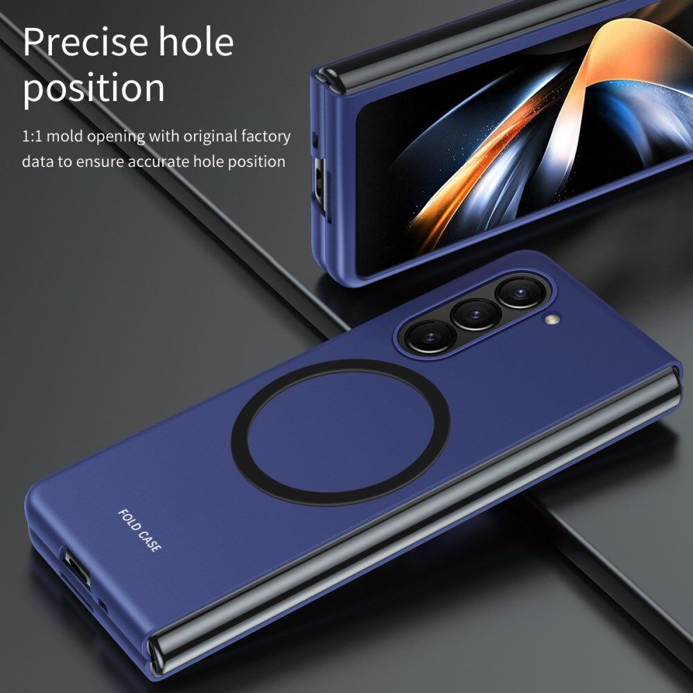 Samsung Galaxy Z Fold 5 Hoesje met MagSafe Back Cover Case Blauw afbeelding 6