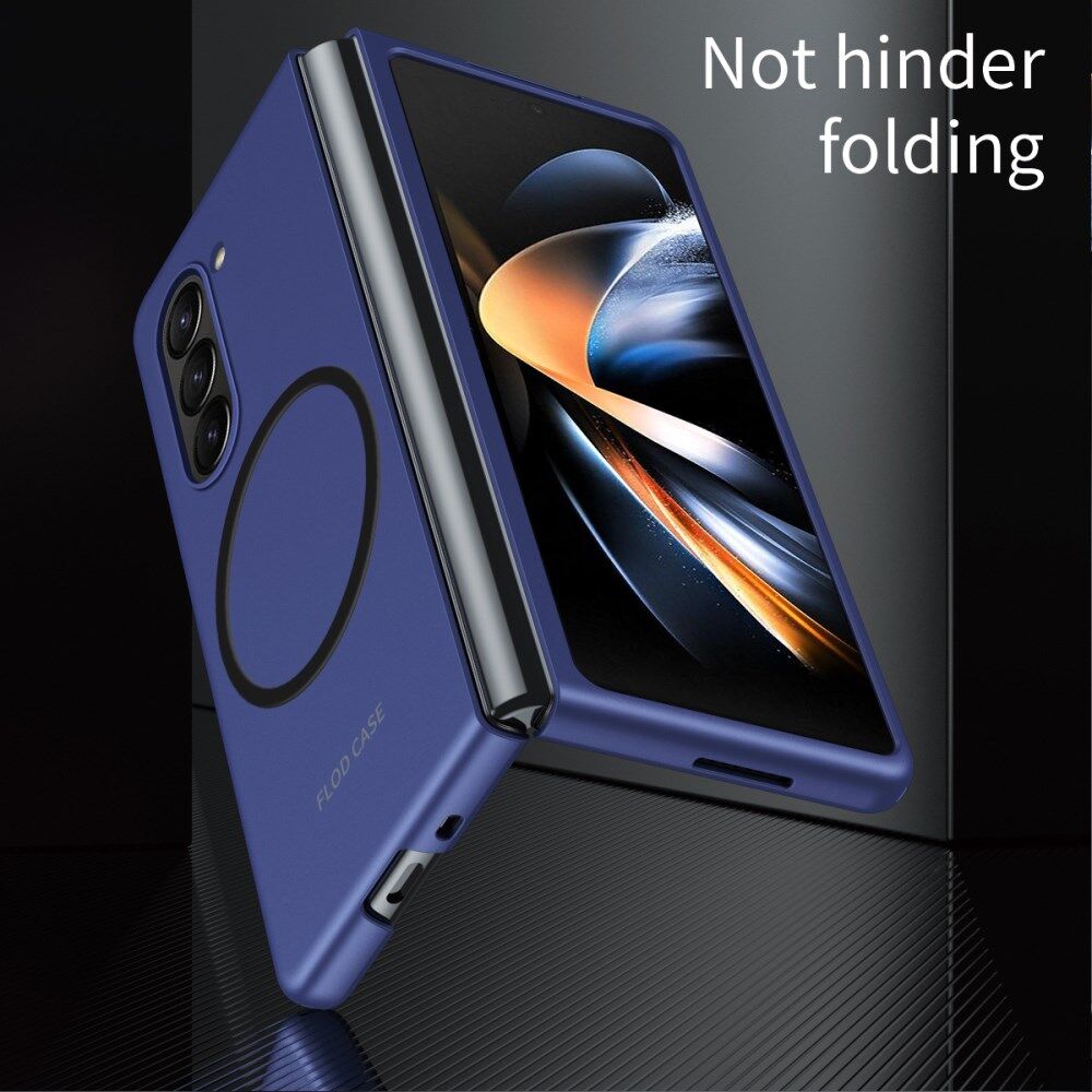 Samsung Galaxy Z Fold 5 Hoesje met MagSafe Back Cover Case Blauw afbeelding 7