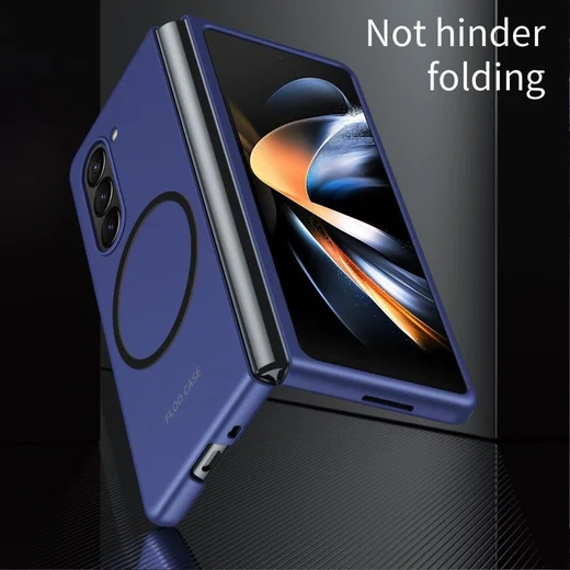 Samsung Galaxy Z Fold 5 Hoesje met MagSafe Back Cover Case Blauw afbeelding 7