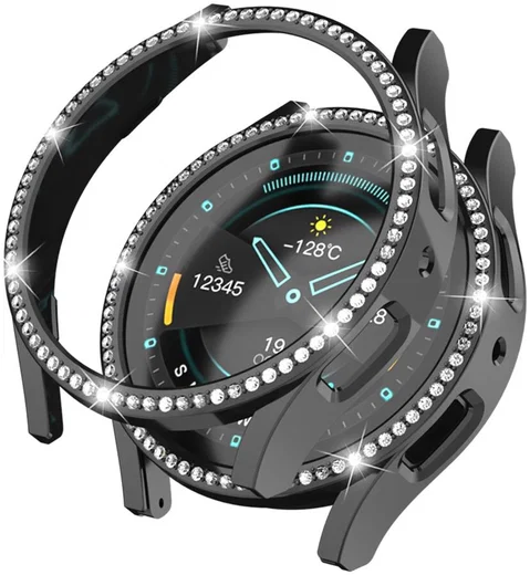 Samsung Galaxy Watch 6 40MM Hoesje Hard Plastic Diamant Zwart afbeelding 1