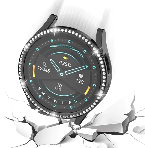 Samsung Galaxy Watch 6 40MM Hoesje Hard Plastic Diamant Zwart afbeelding 4