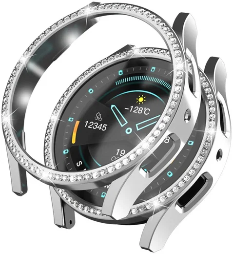 Samsung Galaxy Watch 6 40MM Hoesje Hard Plastic Diamant Zilver afbeelding 1