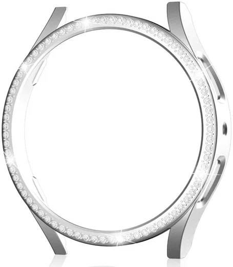 Samsung Galaxy Watch 6 40MM Hoesje Hard Plastic Diamant Zilver afbeelding 3