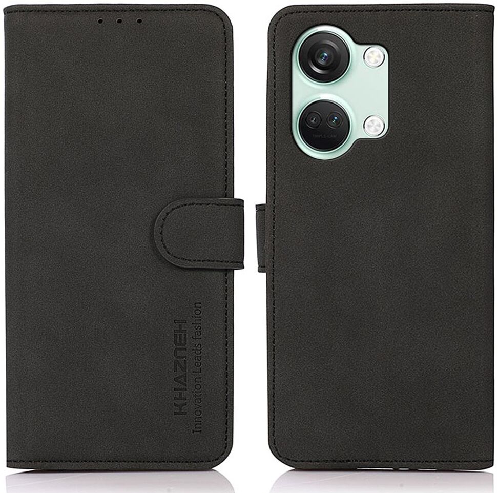 KHAZNEH OnePlus Nord 3 Hoesje Retro Wallet Book Case Zwart afbeelding 2