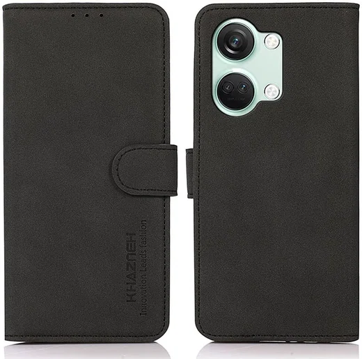 KHAZNEH OnePlus Nord 3 Hoesje Retro Wallet Book Case Zwart afbeelding 2