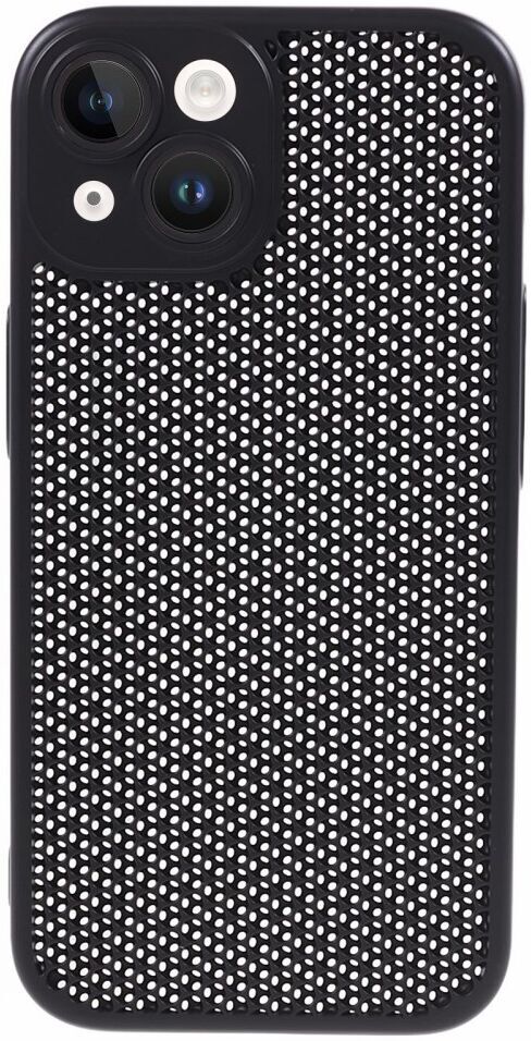 Apple iPhone 15 Hoesje Honingraat Back Cover Zwart afbeelding 1