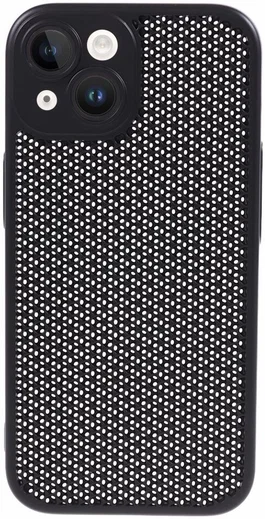 Apple iPhone 15 Hoesje Honingraat Back Cover Zwart afbeelding 1
