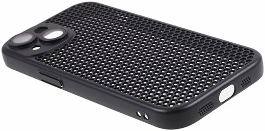 Apple iPhone 15 Hoesje Honingraat Back Cover Zwart afbeelding 4