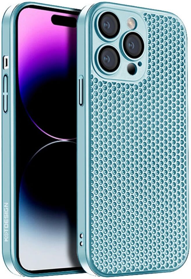 Apple iPhone 15 Pro Hoesje Honingraat Back Cover Lichtblauw afbeelding 1