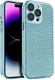 Apple iPhone 15 Pro Hoesje Honingraat Back Cover Lichtblauw afbeelding 1