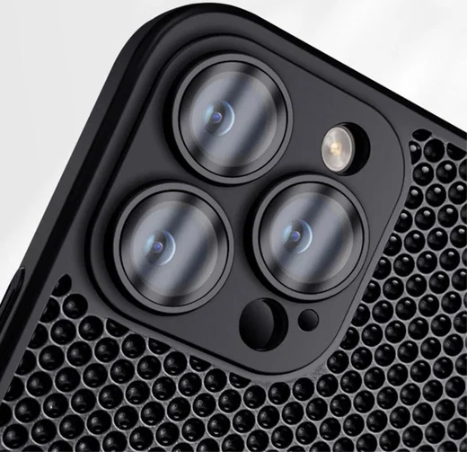 Apple iPhone 15 Pro Max Hoesje Honingraat Back Cover Zwart afbeelding 5