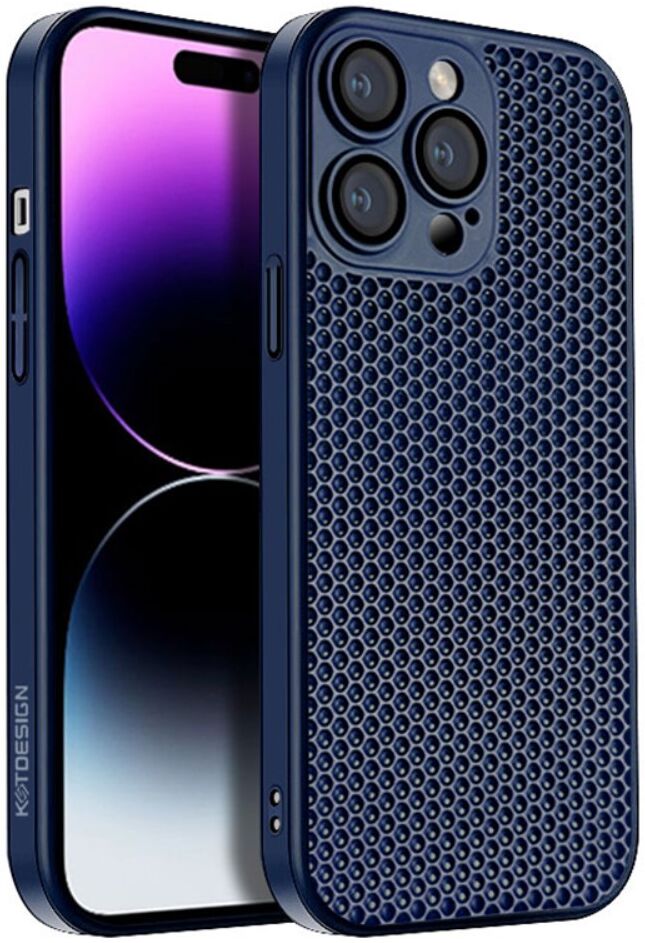 Apple iPhone 15 Pro Max Hoesje Honingraat Back Cover Blauw afbeelding 1